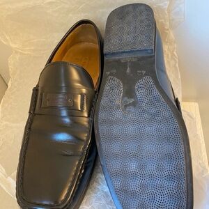 Coach Men's Black Leather Slip-On Penny Loafers